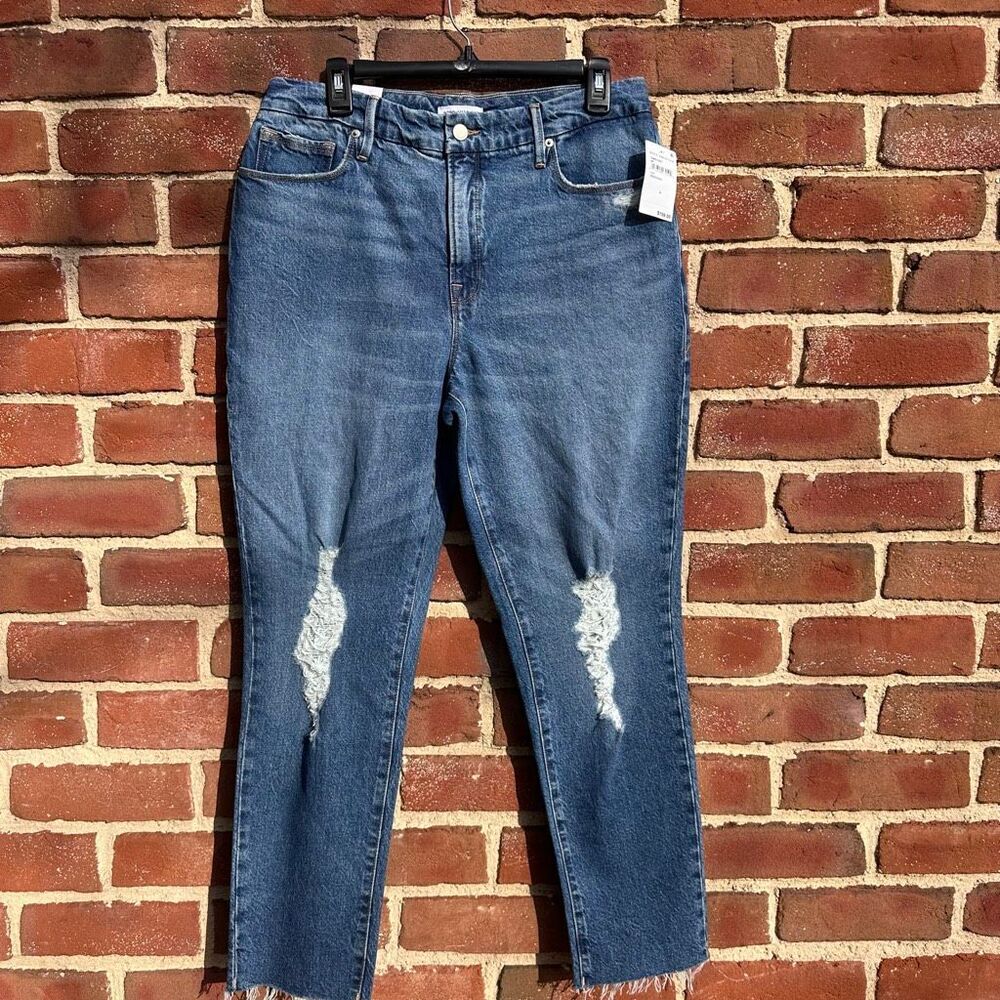 Good American $159 Weekender Stretch Denim Jeans Indigo045 Wash Size 6/28 NEW - Picture 2 of 6